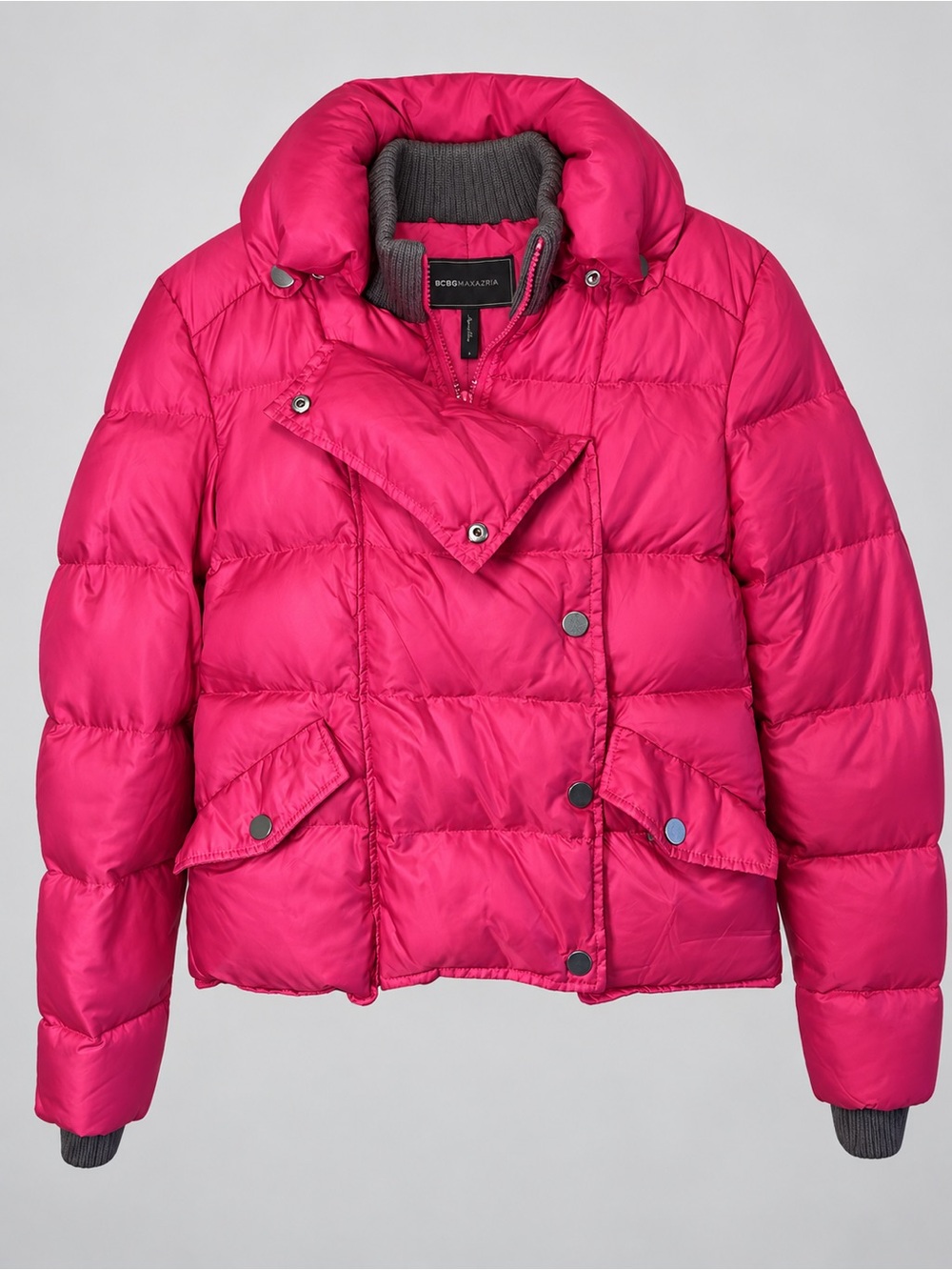 BCBGMaxAzria Vibrant Hot Pink Quilted Puffer Jacket Woman’s Small